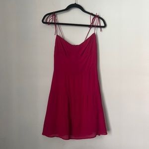 Reformation Flouncy Barbie Pink Mini Dress
